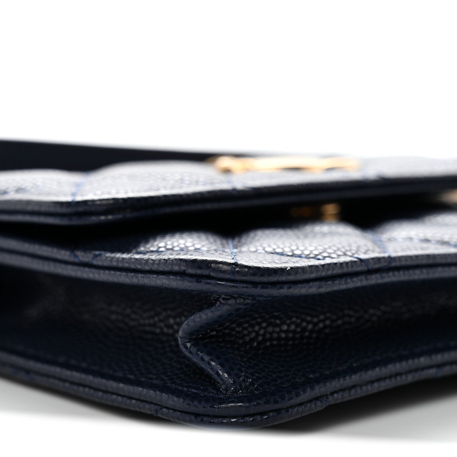 Chanel Caviar Quilted Twist Your Buttons Coin Purse With Chain Navy 10 of 12