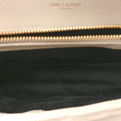 Saint Laurent Sheepskin Matelasse Chevron Monogram Medium College Bag Crema Soft 5 of 10