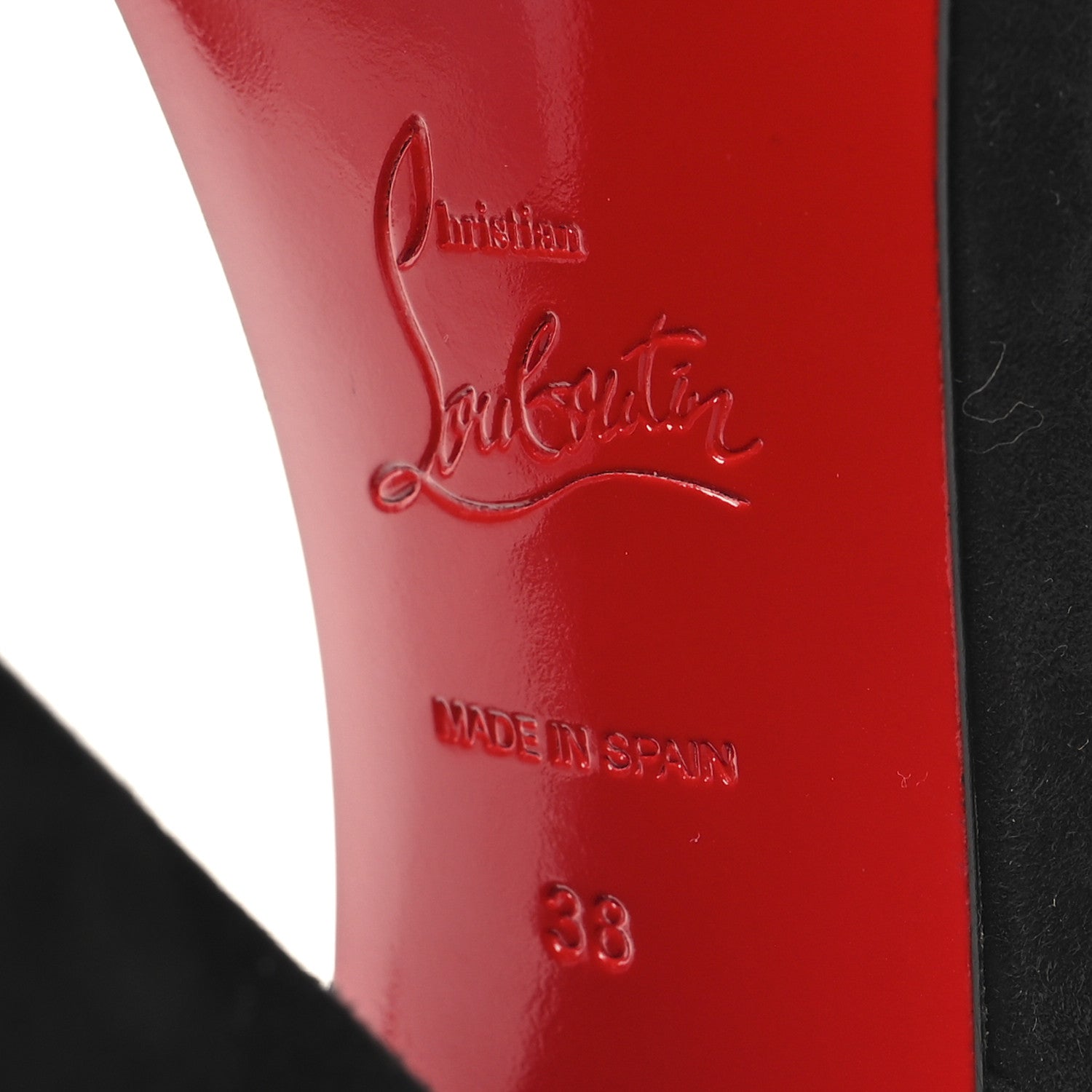 Christian Louboutin Velvet Kid Resille Deia Frou Alta Sandals 38 Black 7 of 8