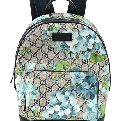 Gucci GG Supreme Monogram Blooms Small Day Backpack Blue 7 of 9