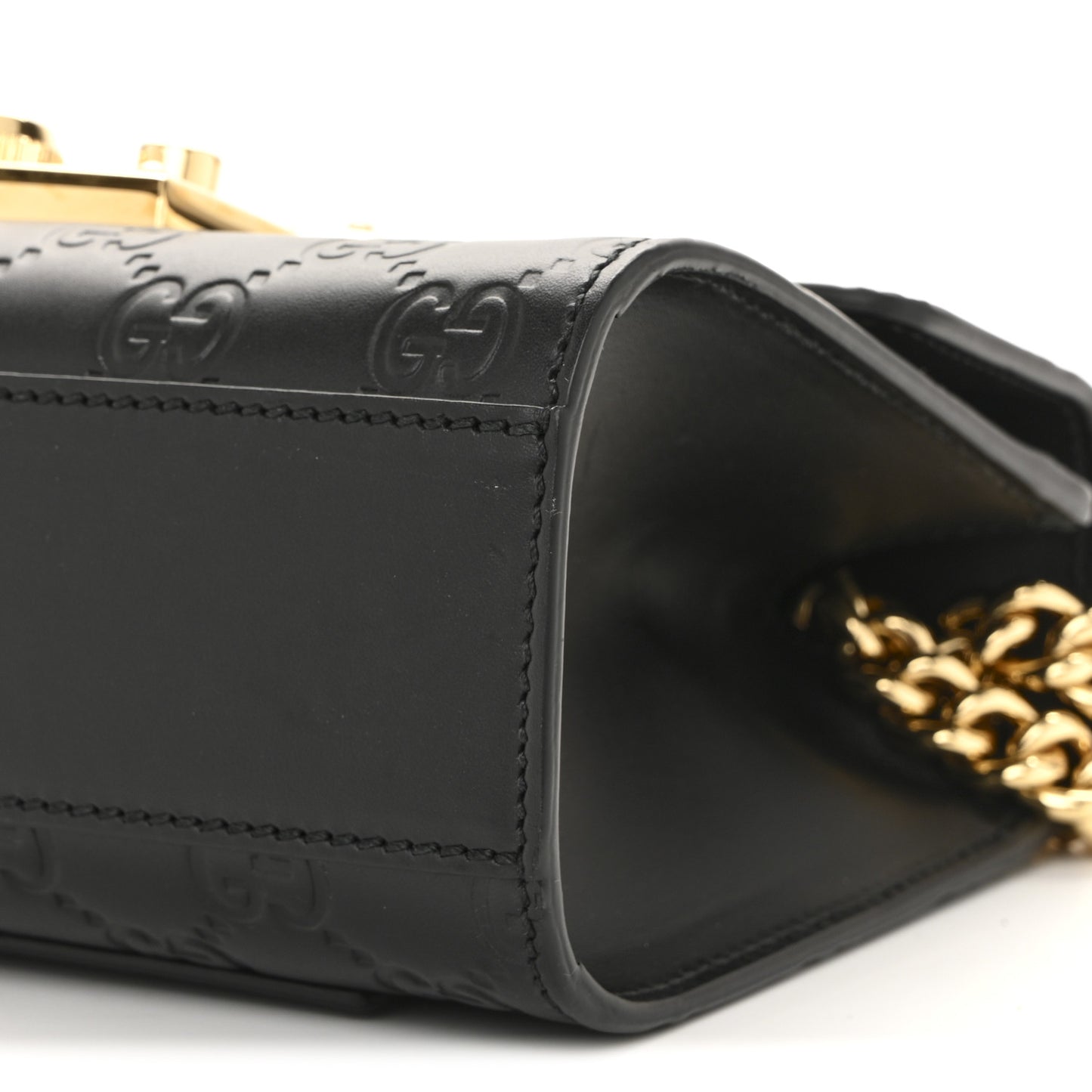 Guccissima Small Padlock Shoulder Bag Black
