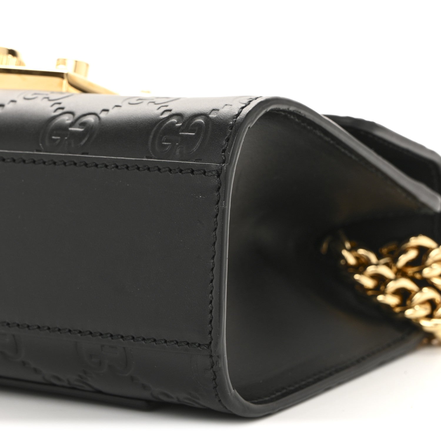 Gucci Guccissima Small Padlock Shoulder Bag Black 10 of 12