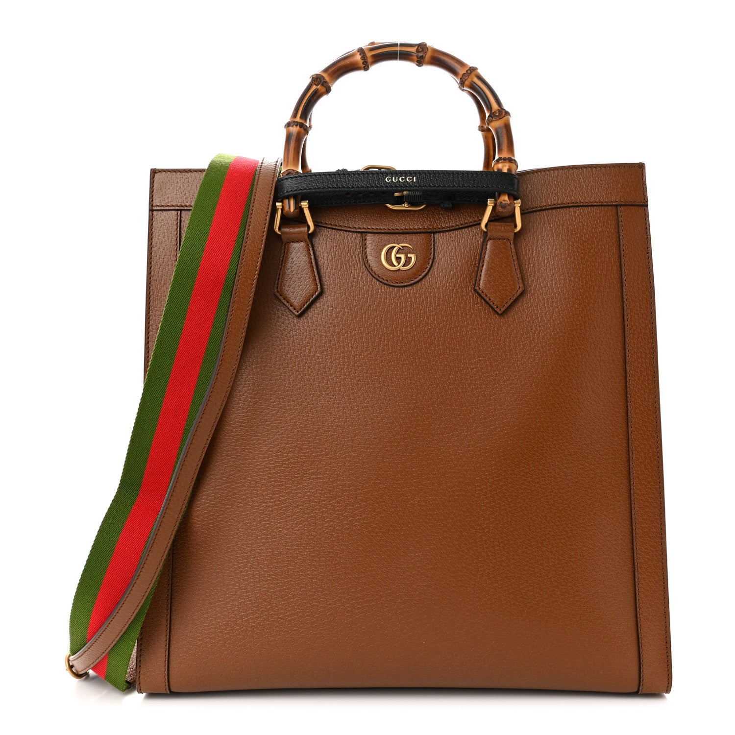 Gucci Wonka Grain Calfskin Large Diana Tote Bag Cuir Black 1 of 13