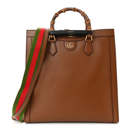 Gucci Wonka Grain Calfskin Large Diana Tote Bag Cuir Black 1 of 13