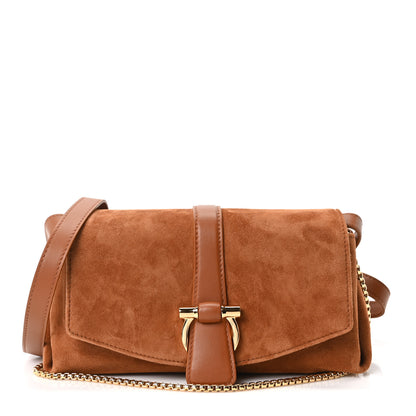 Salvatore Ferragamo Suede Mini Mia Crossbody Bag Naturale 1 of 9