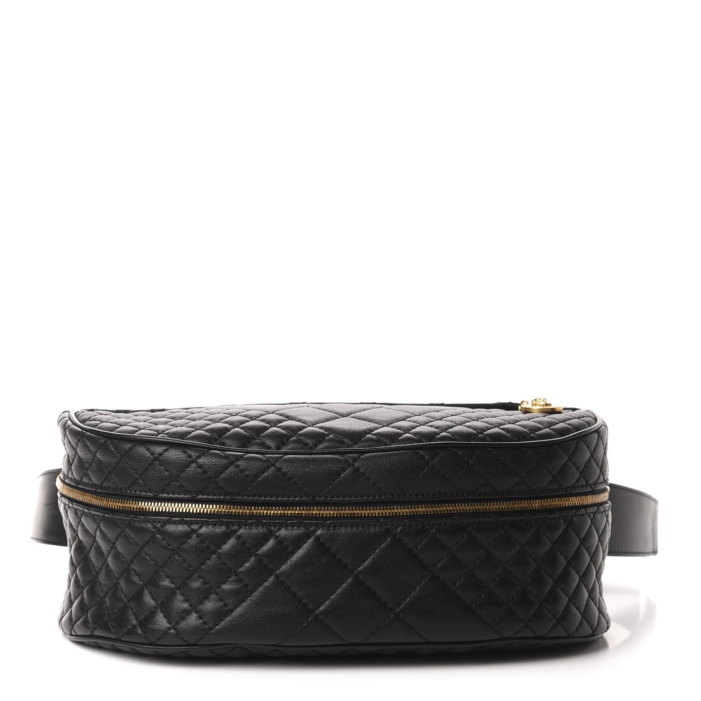 Calfskin Quilted Icon Belt Bag Black
