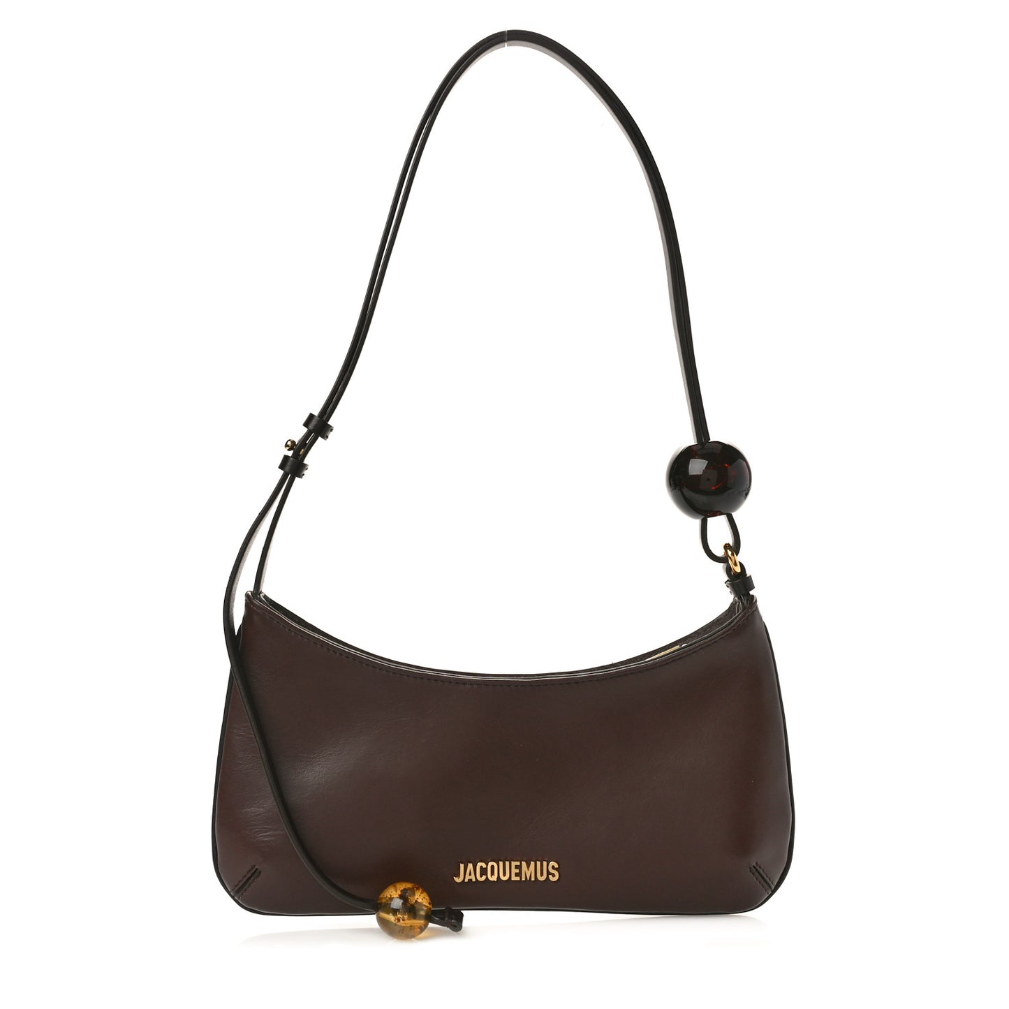 Smooth Calfskin Le Bisou Perle Medium Brown