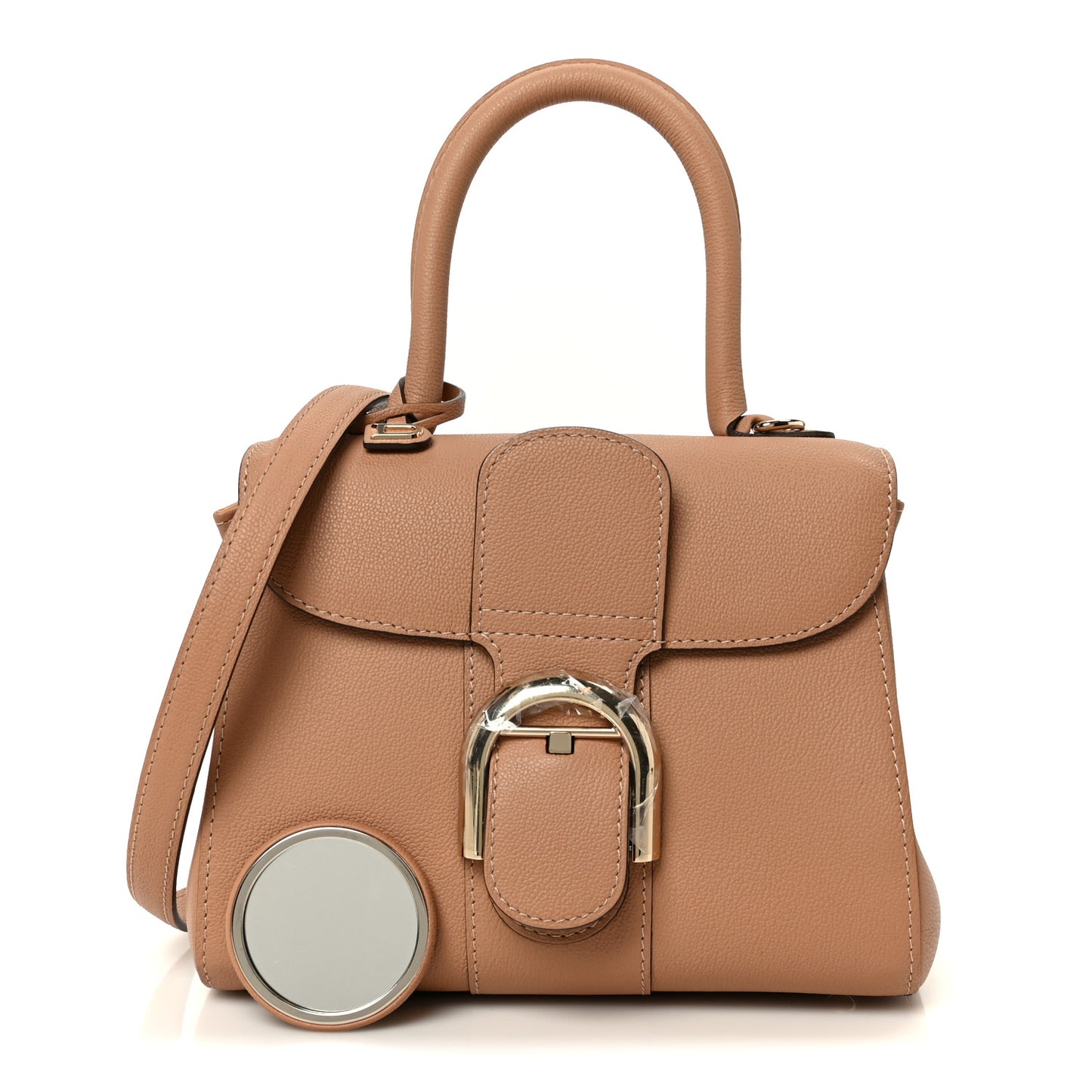 Grained Calfskin Mini Brillant Satchel Natural