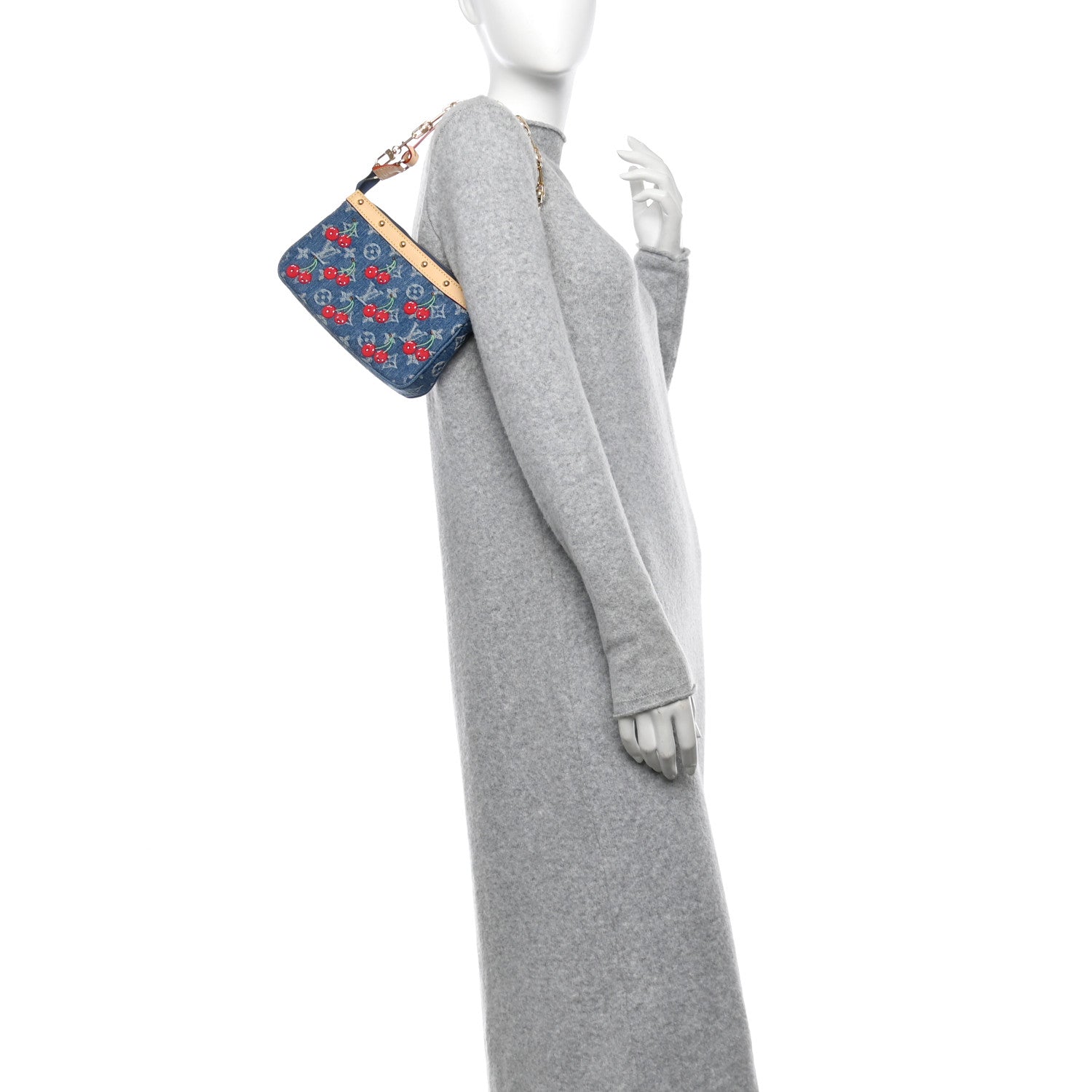 Louis Vuitton LV X TM Monogram Denim Cerises Pochette Accessories Blue 2 of 10