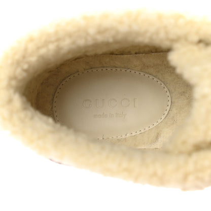 Gucci Wool Faux Shearling G Rhombus Womens Victor Ankle Boots 39 Beige Cocoa 7 of 7