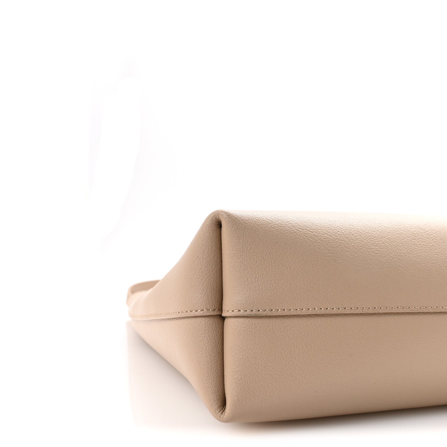Calfskin North-South Shopping Tote Dark Beige