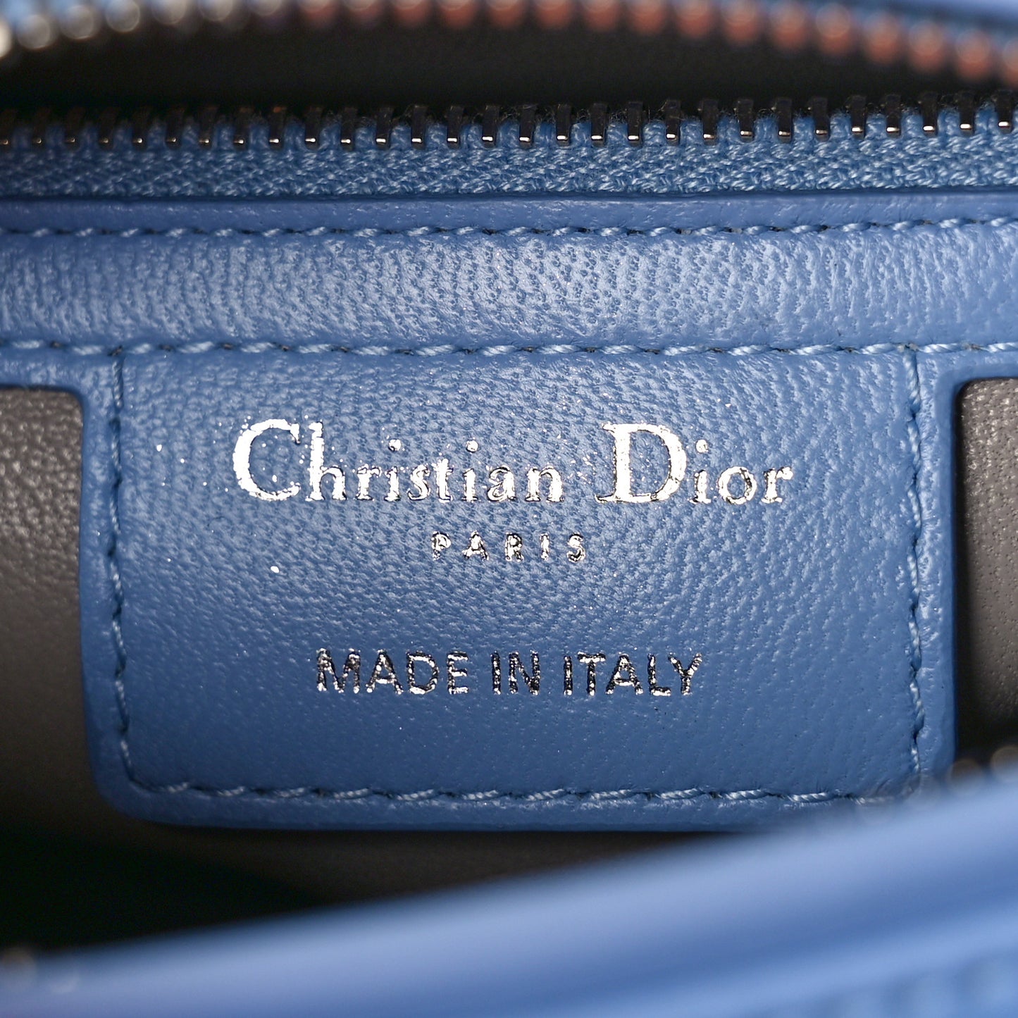 Lambskin Cannage Medium Bi-Color Lady Dior Blue Gray