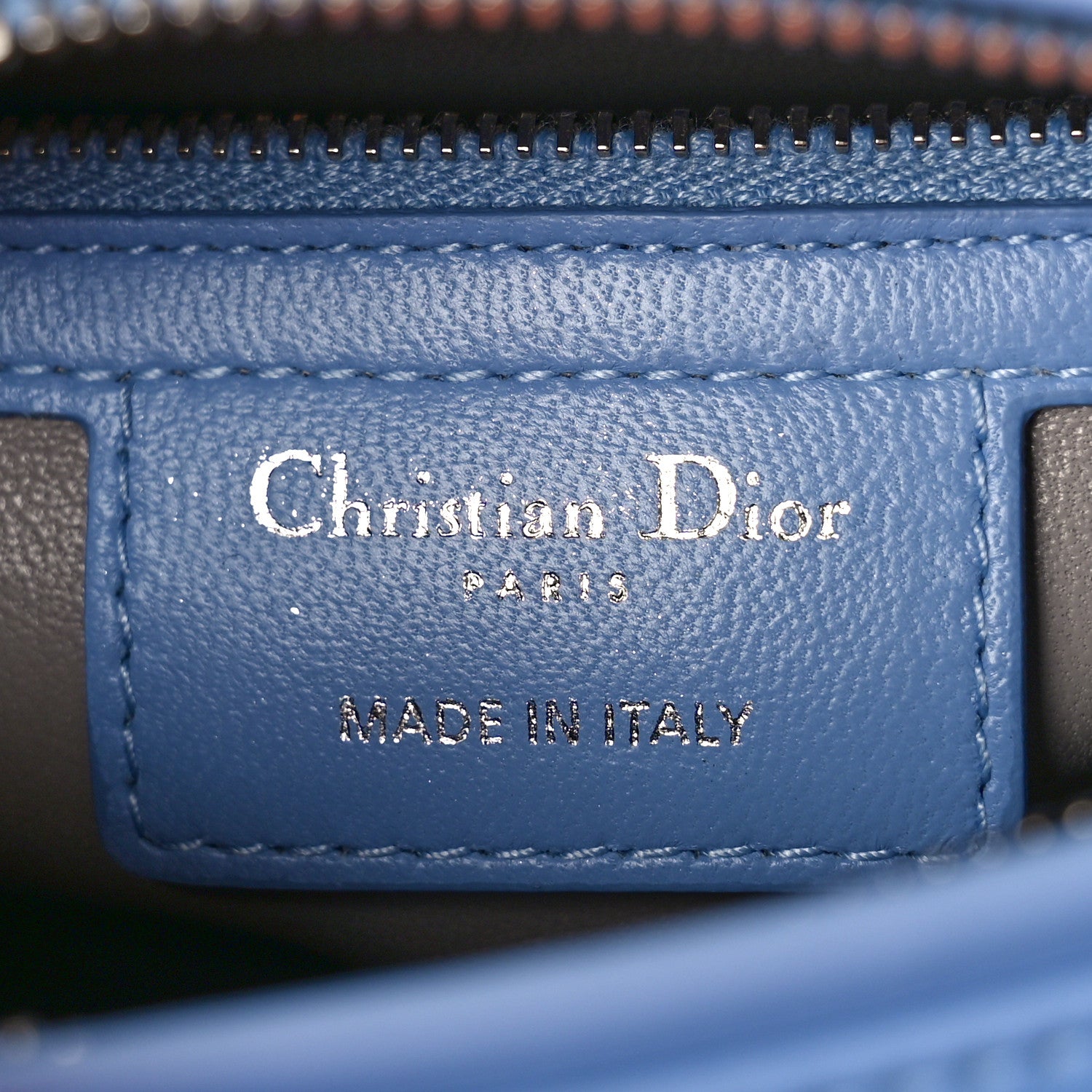 Christian Dior Lambskin Cannage Medium Bi-Color Lady Dior Blue Gray 6 of 8