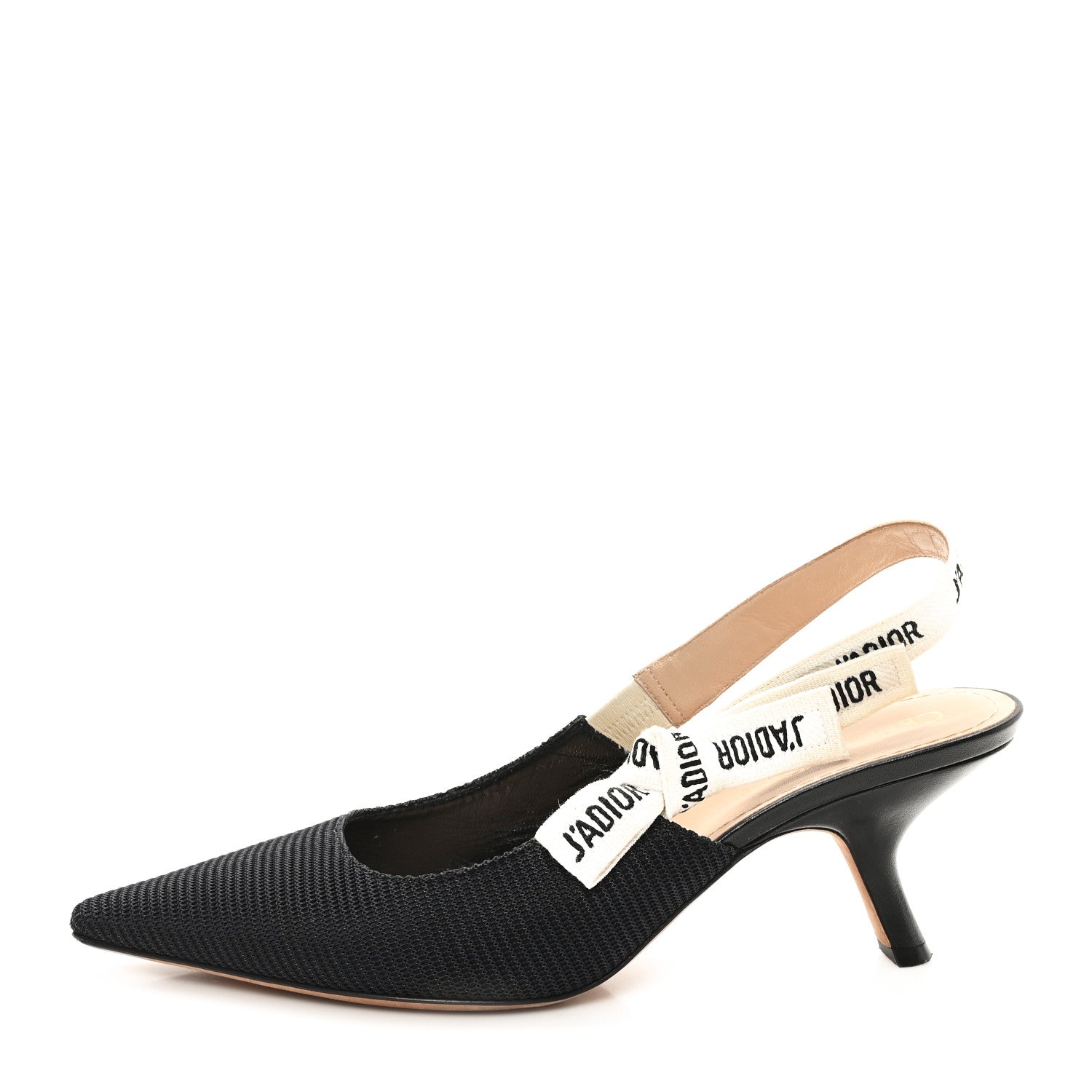 Christian Dior Technical Canvas Ribbon J Adior Slingback 65mm Pumps 39.5 Black 1 of 10