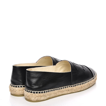 Chanel Lambskin CC Espadrilles 37 Black 5 of 10