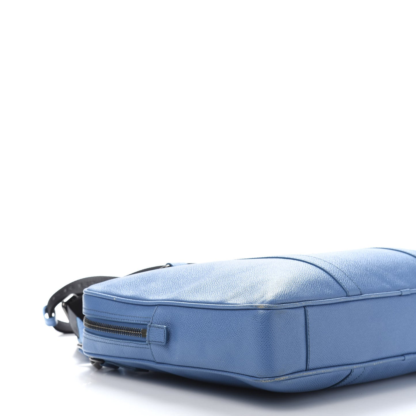 Grainy Calfskin Small Newberg Briefcase Blue