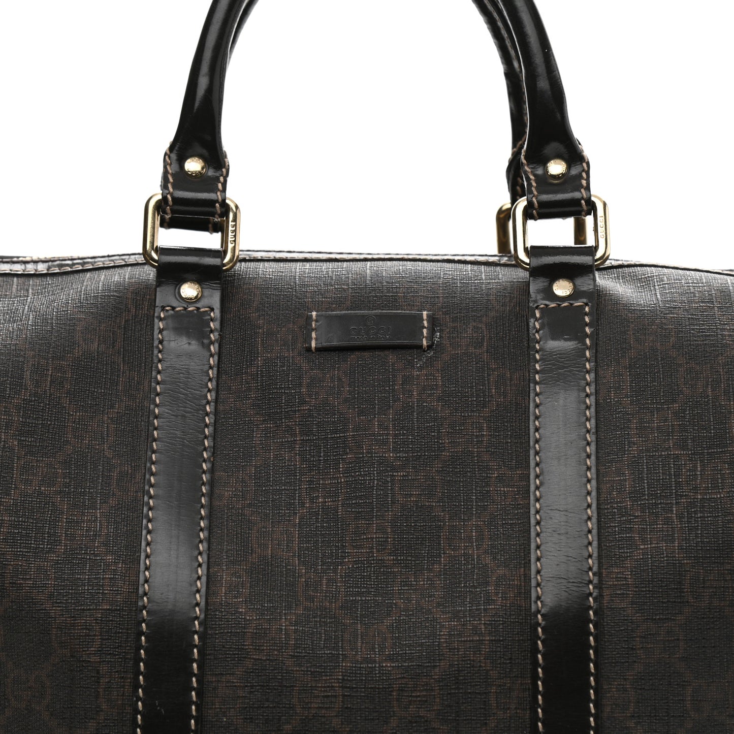 GG Supreme Monogram Medium Boston Dark Brown