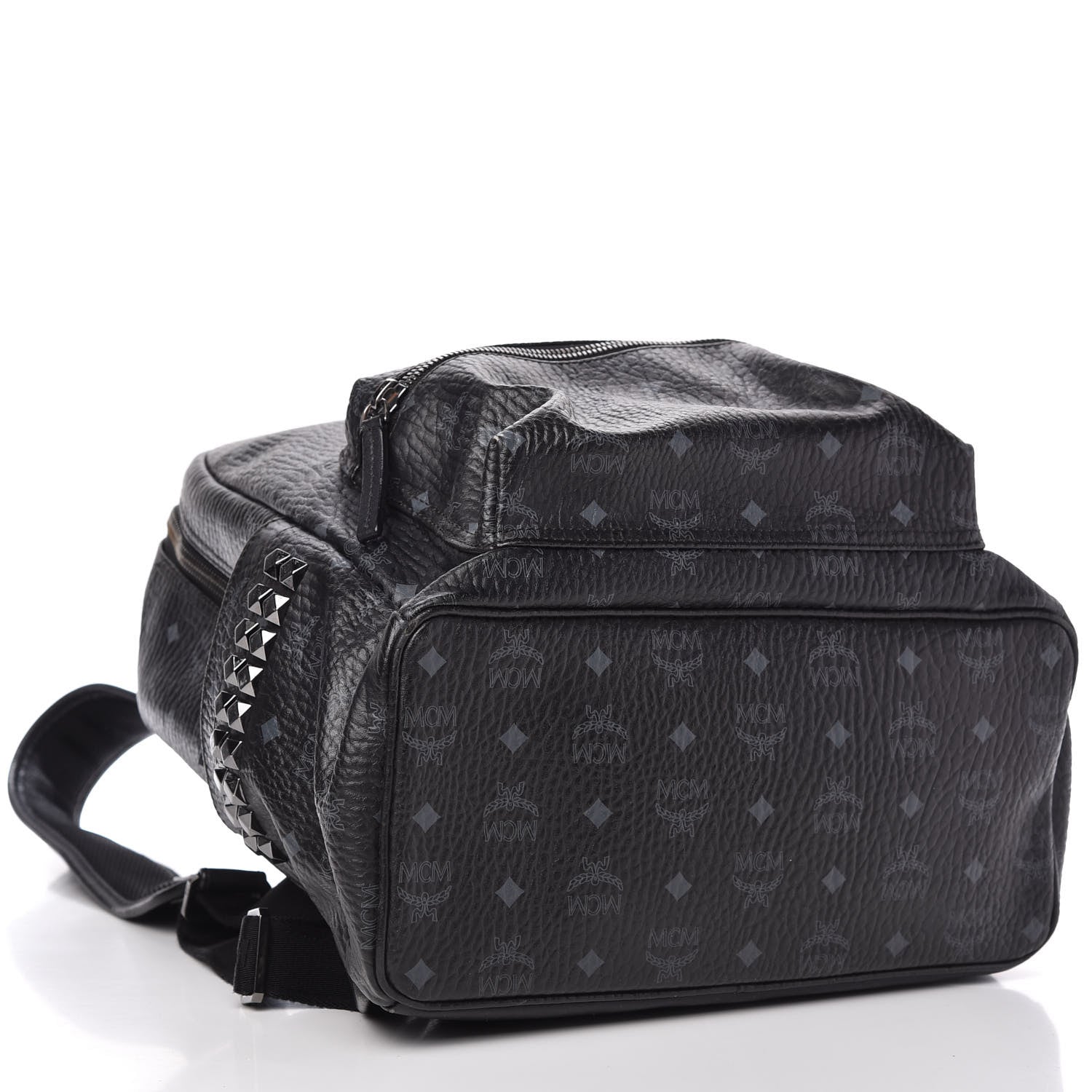 MCM Visetos Medium Side Studs Stark Backpack Black 4 of 10