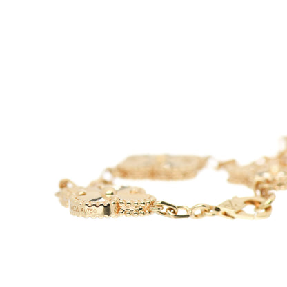 Van Cleef & Arpels 18K Yellow Gold 5 Motifs Guilloche Vintage Alhambra Bracelet 3 of 5