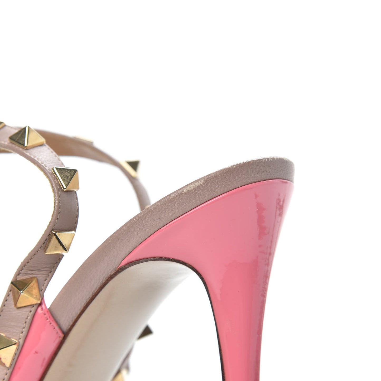 Patent Rockstud Ankle Strap 100mm Pumps 40 Paradise Rose Poudre