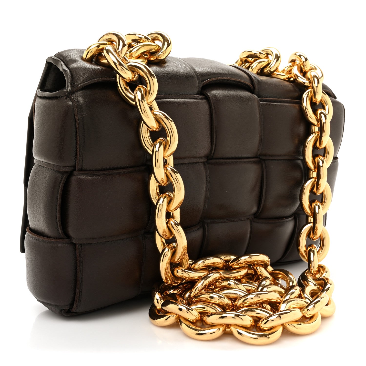 Bottega Veneta Lambskin Maxi Intreccio Padded Chain Cassette Crossbody Bag Fondant 3 of 11