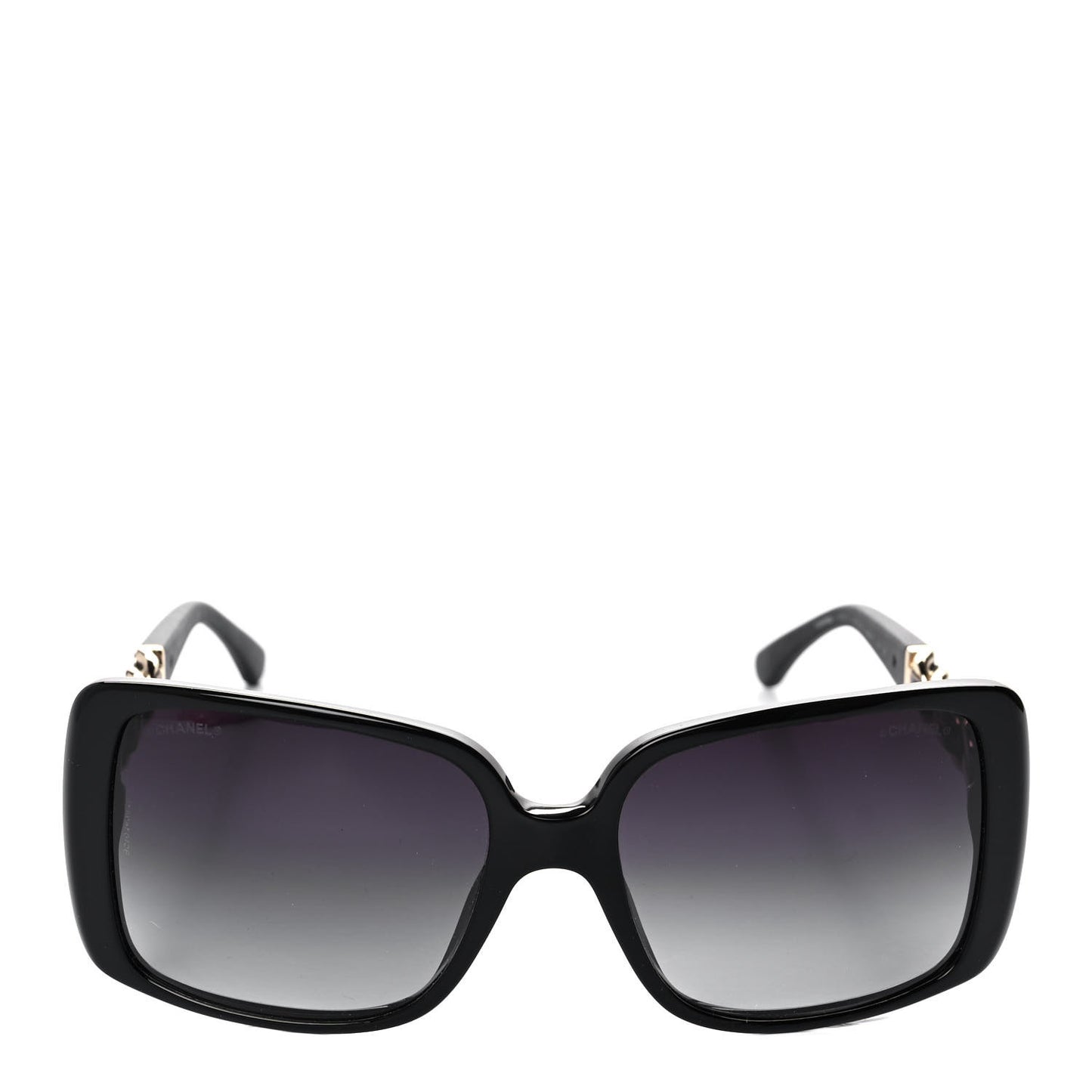 Acetate Chain Sunglasses 5208-Q Black