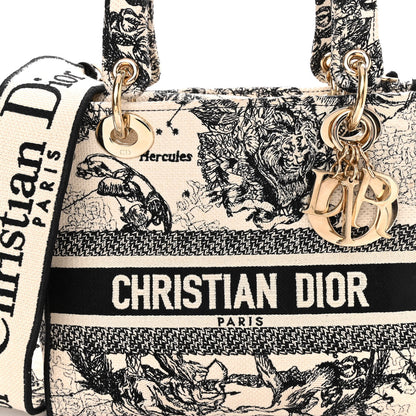 Christian Dior Canvas Embroidered Zodiac Toile De Jouy Medium Lady D-Lite Latte 7 of 10