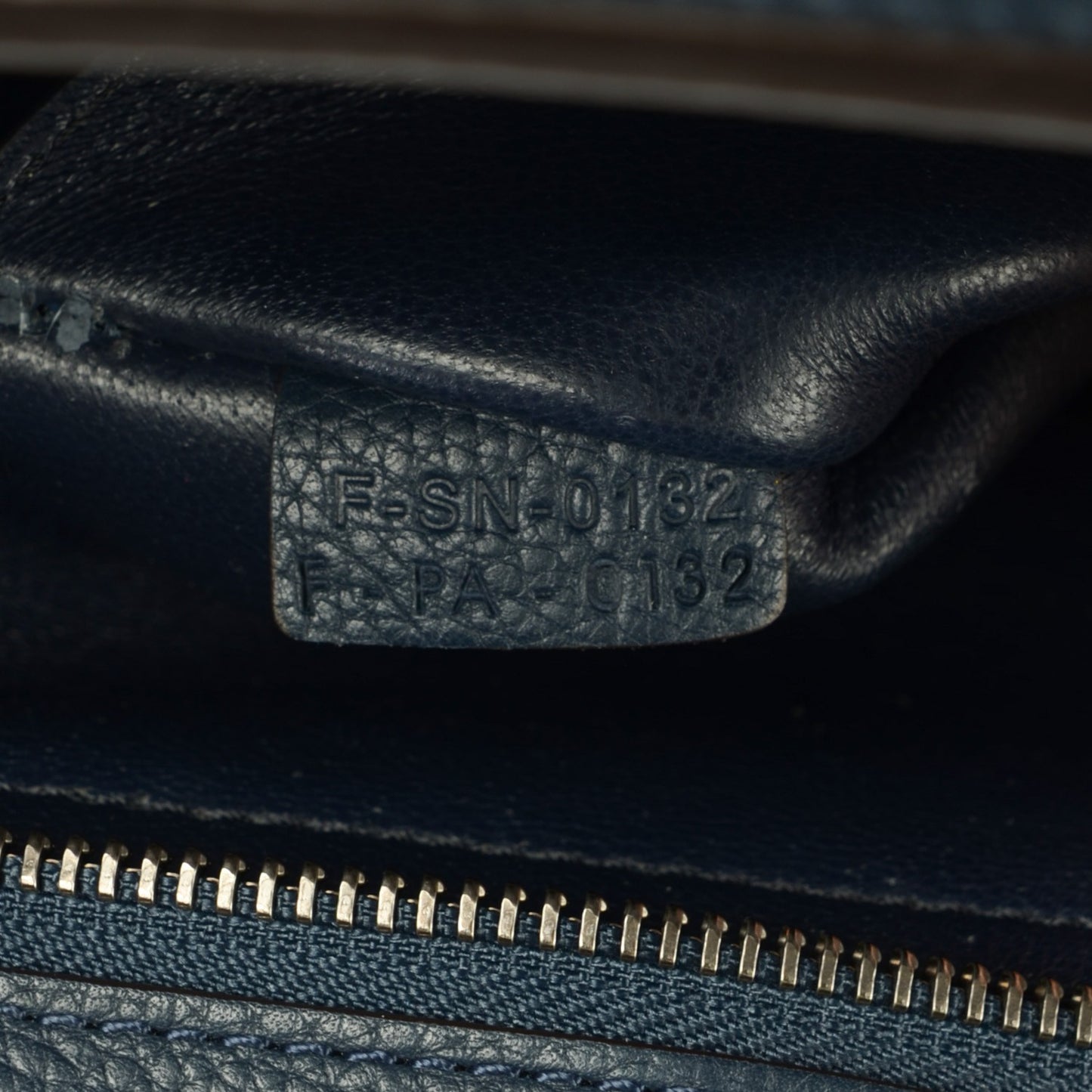 Drummed Calfskin Suede Medium Trapeze Navy