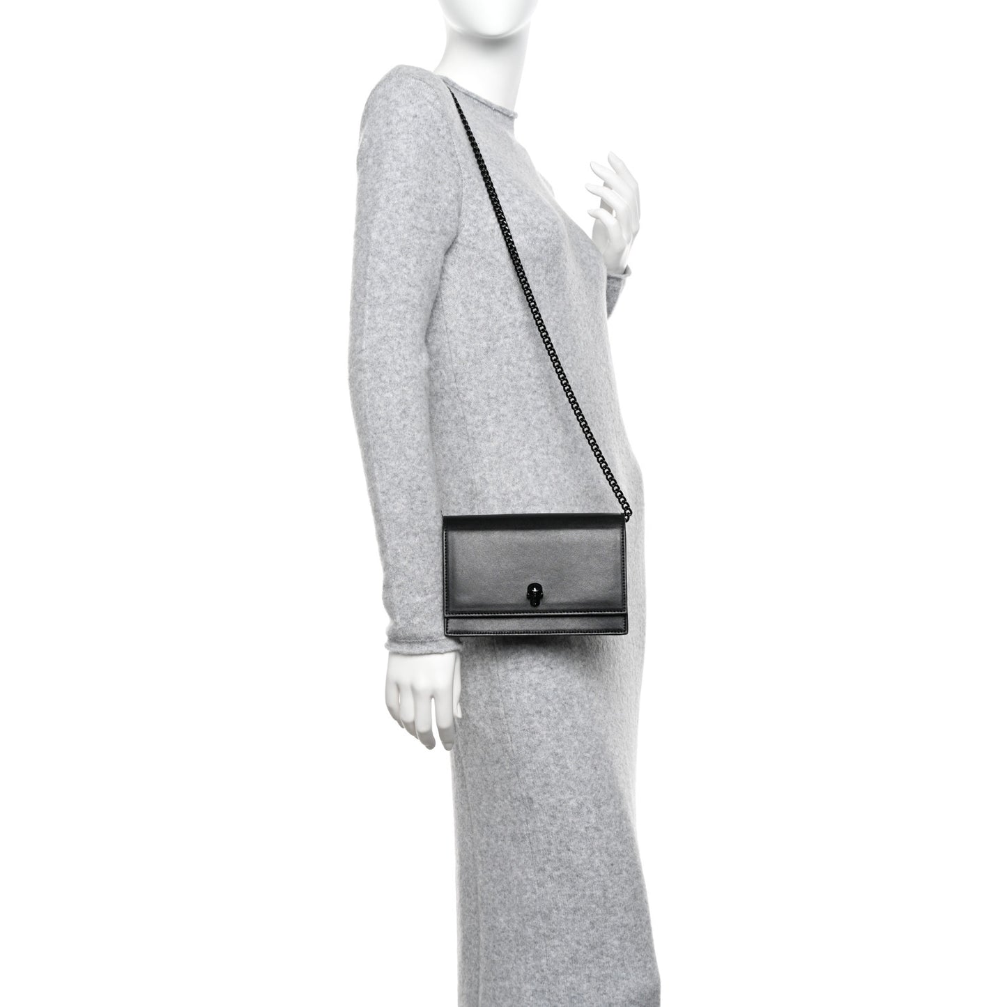 Calfskin Skull Small Crossbody Bag Black