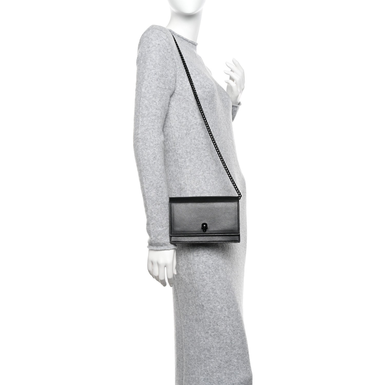 Alexander McQueen Calfskin Skull Small Crossbody Bag Black 2 of 11