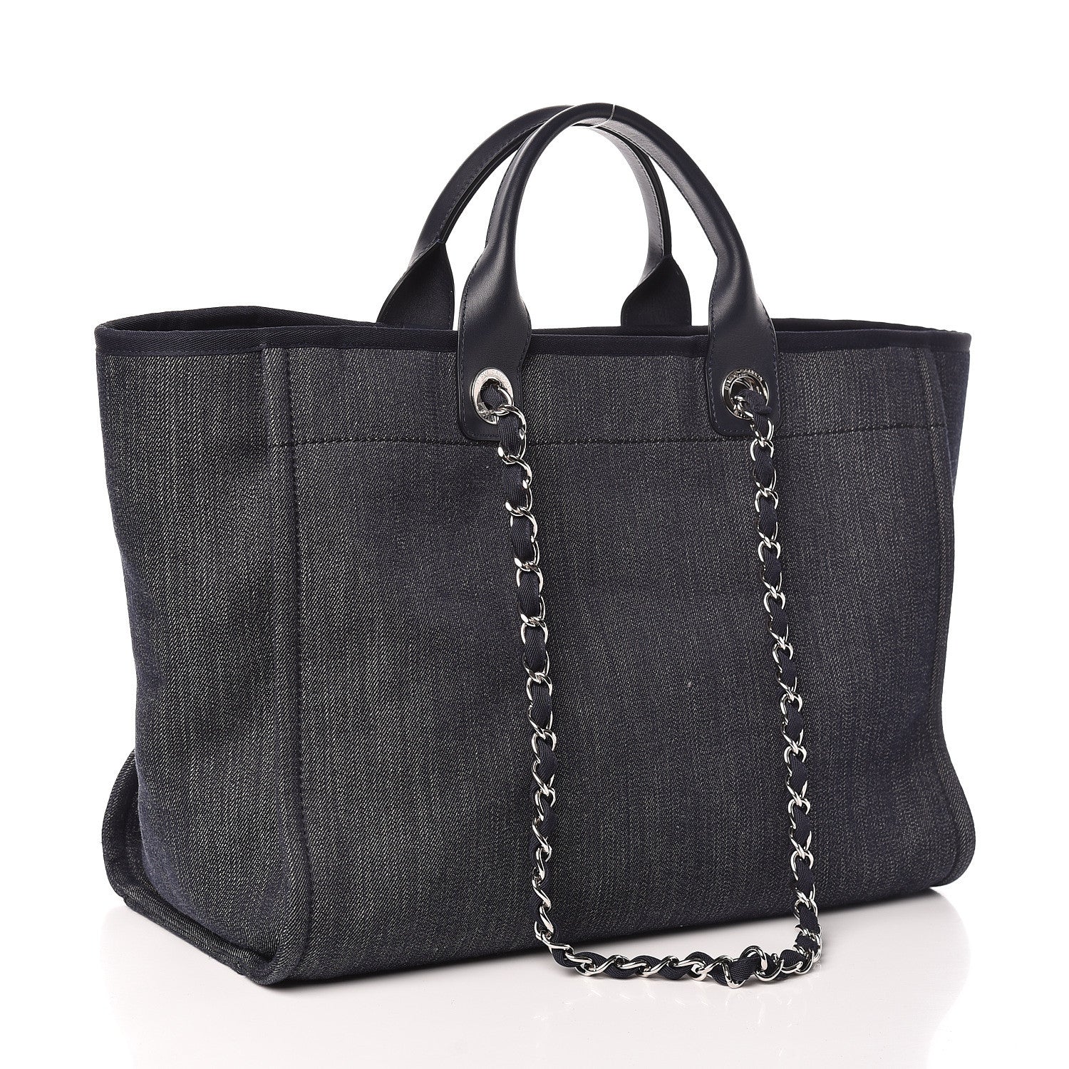 Chanel Denim Large Deauville Tote Dark Blue 3 of 11