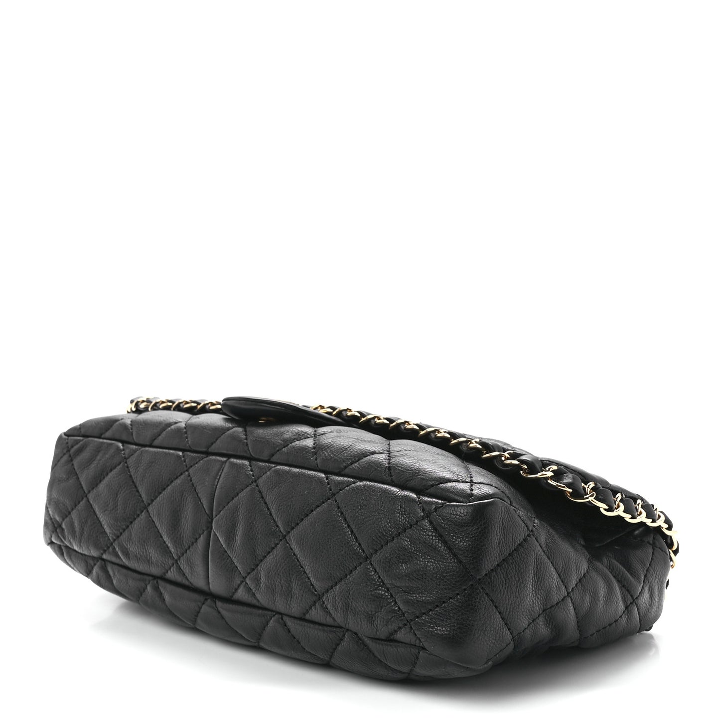 Calfskin Quilted Medium Chain Me Flap Black