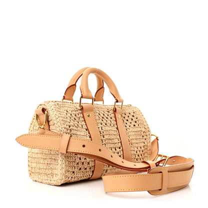 Louis Vuitton Damier Raffia Keepall Bandouliere 25 Natural Beige 3 of 9
