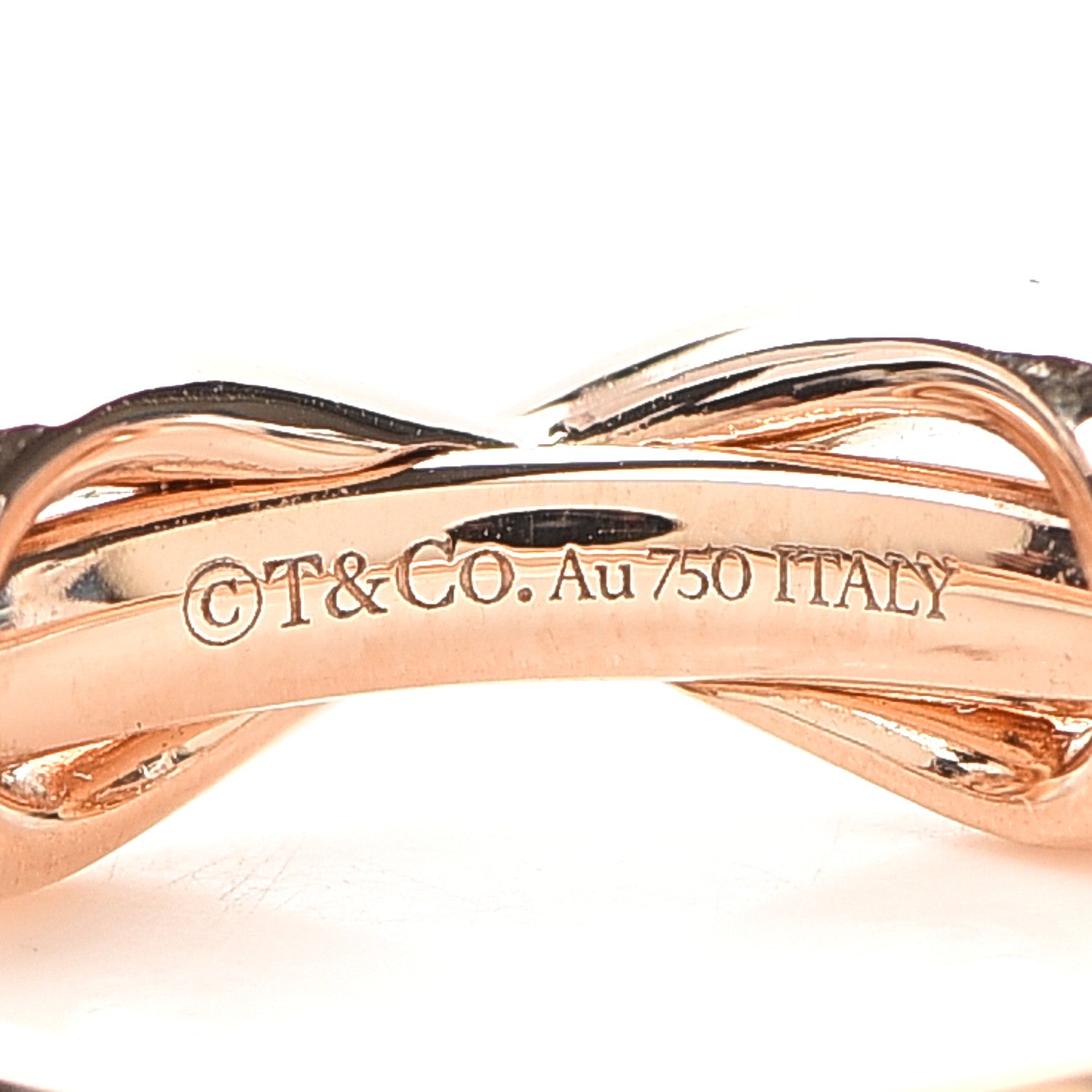 Tiffany 18K Rose Gold Diamond Infinity Ring 50 5.25 4 of 5