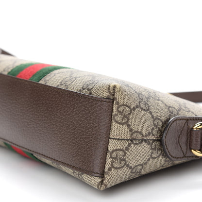 Gucci GG Supreme Monogram Textured Dollar Calfskin Web Small Ophidia Dome Shoulder Bag Beige Ebony New Acero 9 of 9
