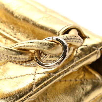 Chanel Metallic Quilted 2.55 Ankle Wrist Bag Gold 9 of 13