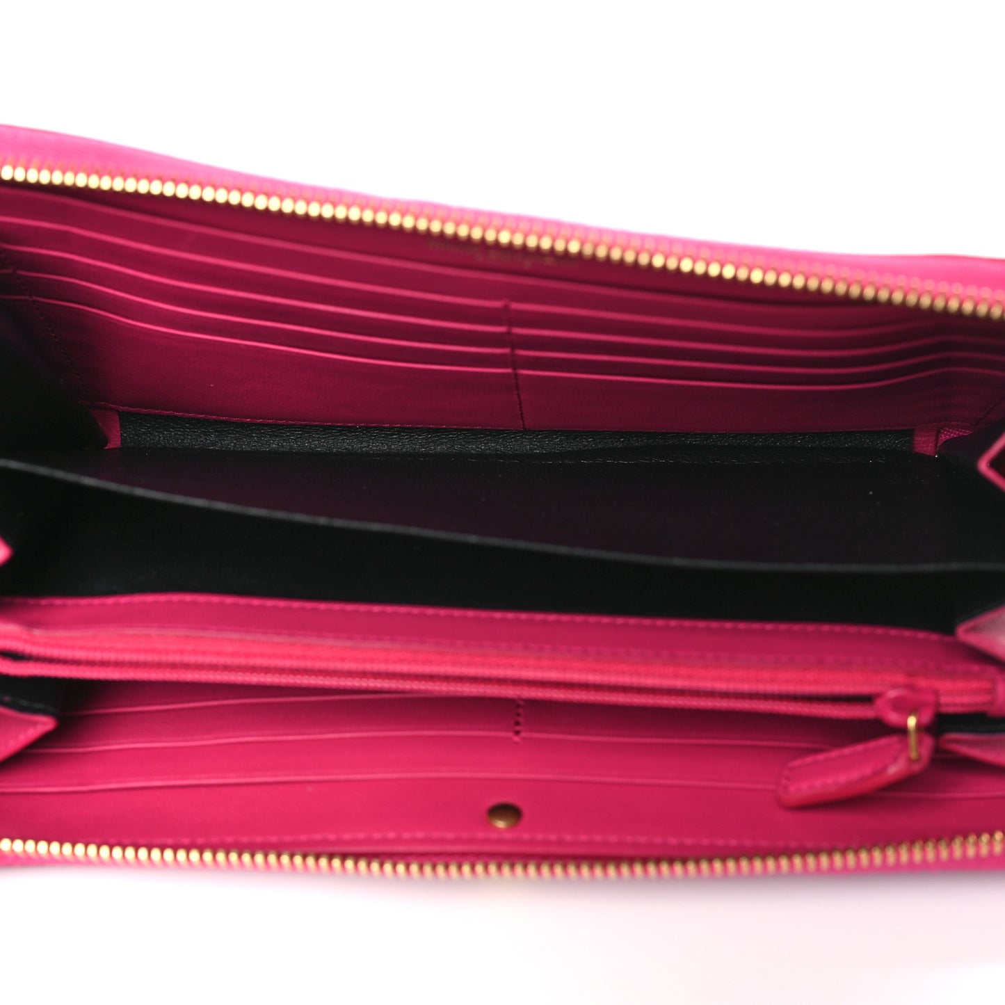 Calfskin Classic Y Ligne Zip Around Wallet Fuchsia