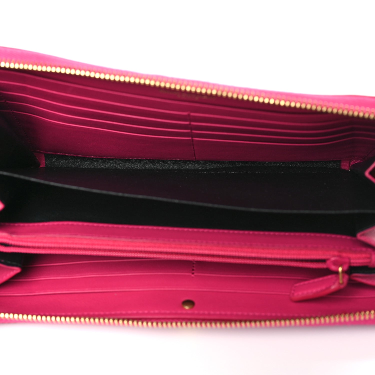 Saint Laurent Calfskin Classic Y Ligne Zip Around Wallet Fuchsia 5 of 6