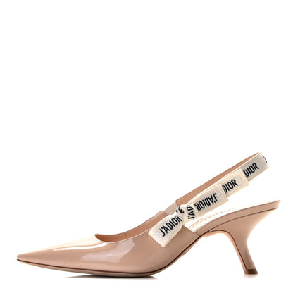 Christian Dior Patent Ribbon J'Adior Slingback 65mm Pumps 41 Nude 1 of 13