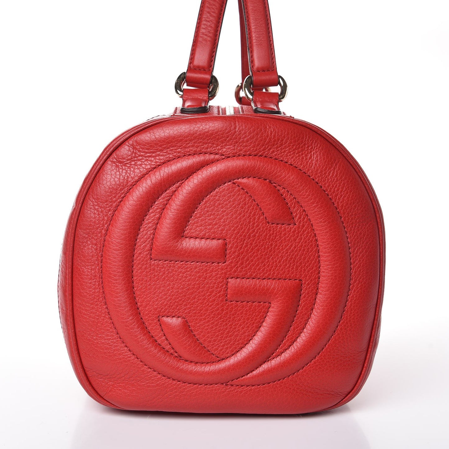 Pebbled Calfskin Medium Soho Boston Red