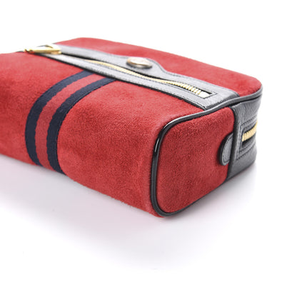 Gucci Suede Small Ophidia Belt Bag 85 34 Hibiscus Red 8 of 9