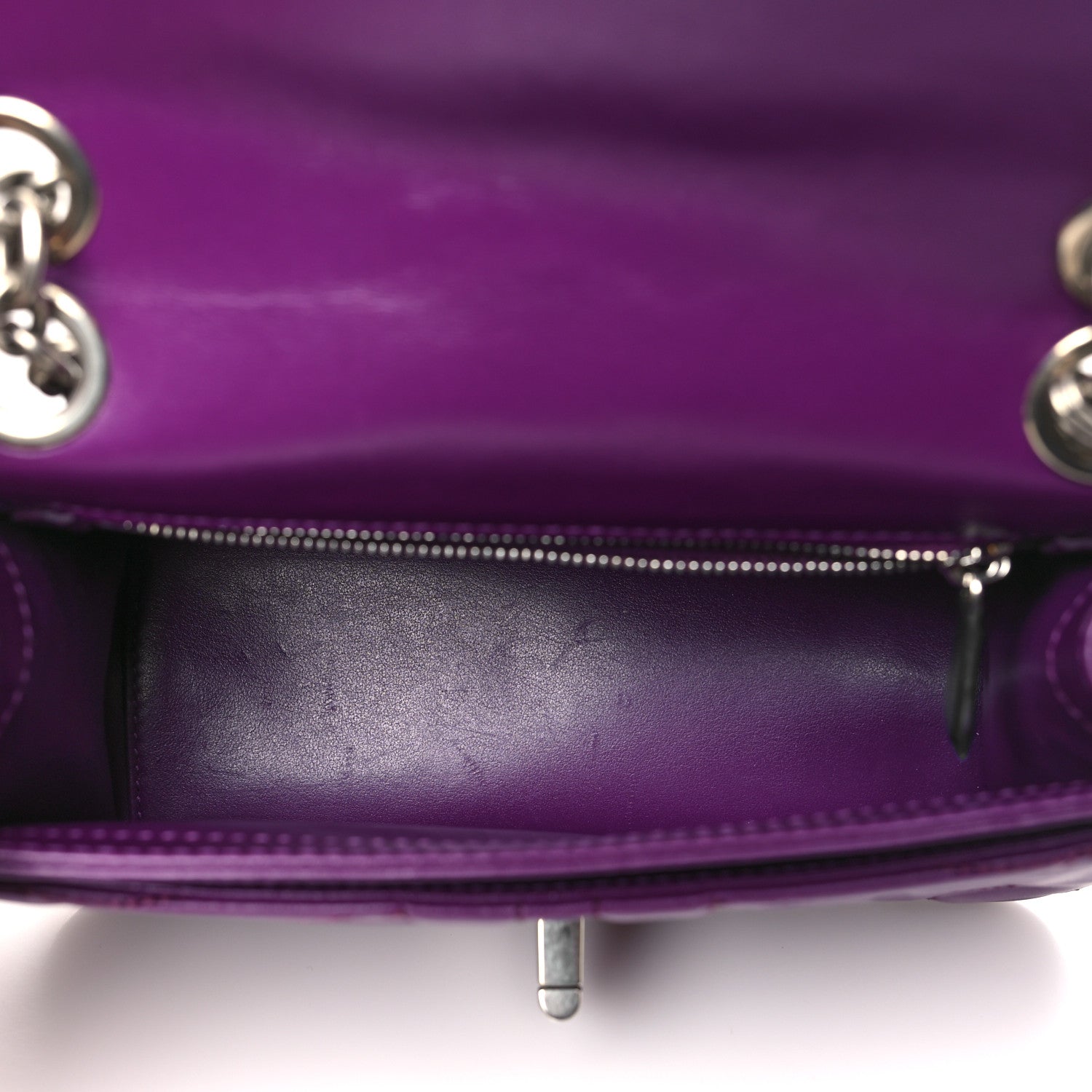 Salvatore Ferragamo Calfskin Quilted Gancini Small Flap Bag Purple 5 of 9
