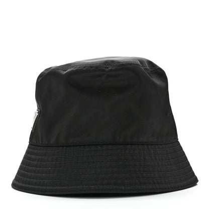 Prada Re-Nylon Metal Triangle Logo Womens Bucket Hat S Black 4 of 9