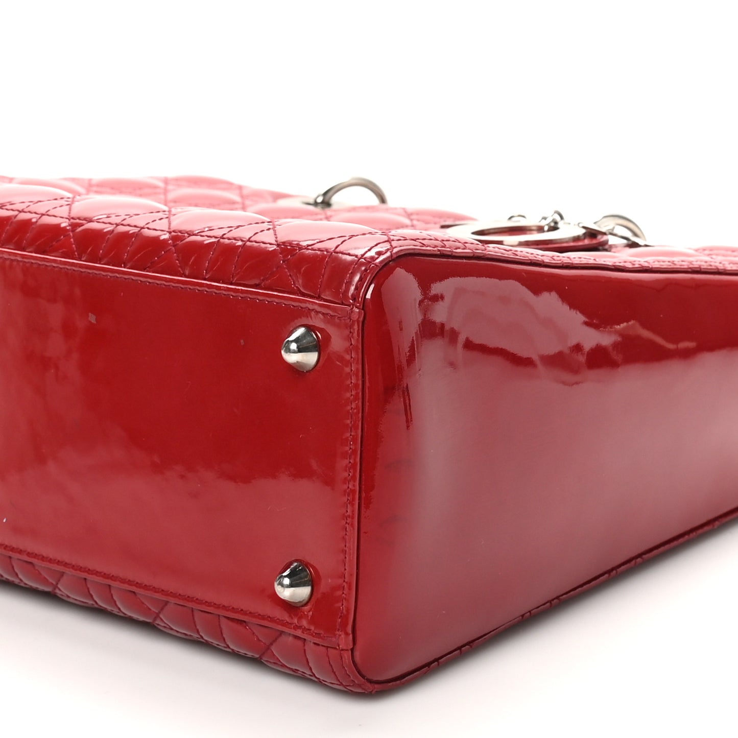 Patent Cannage Large Lady Dior Fuchsia