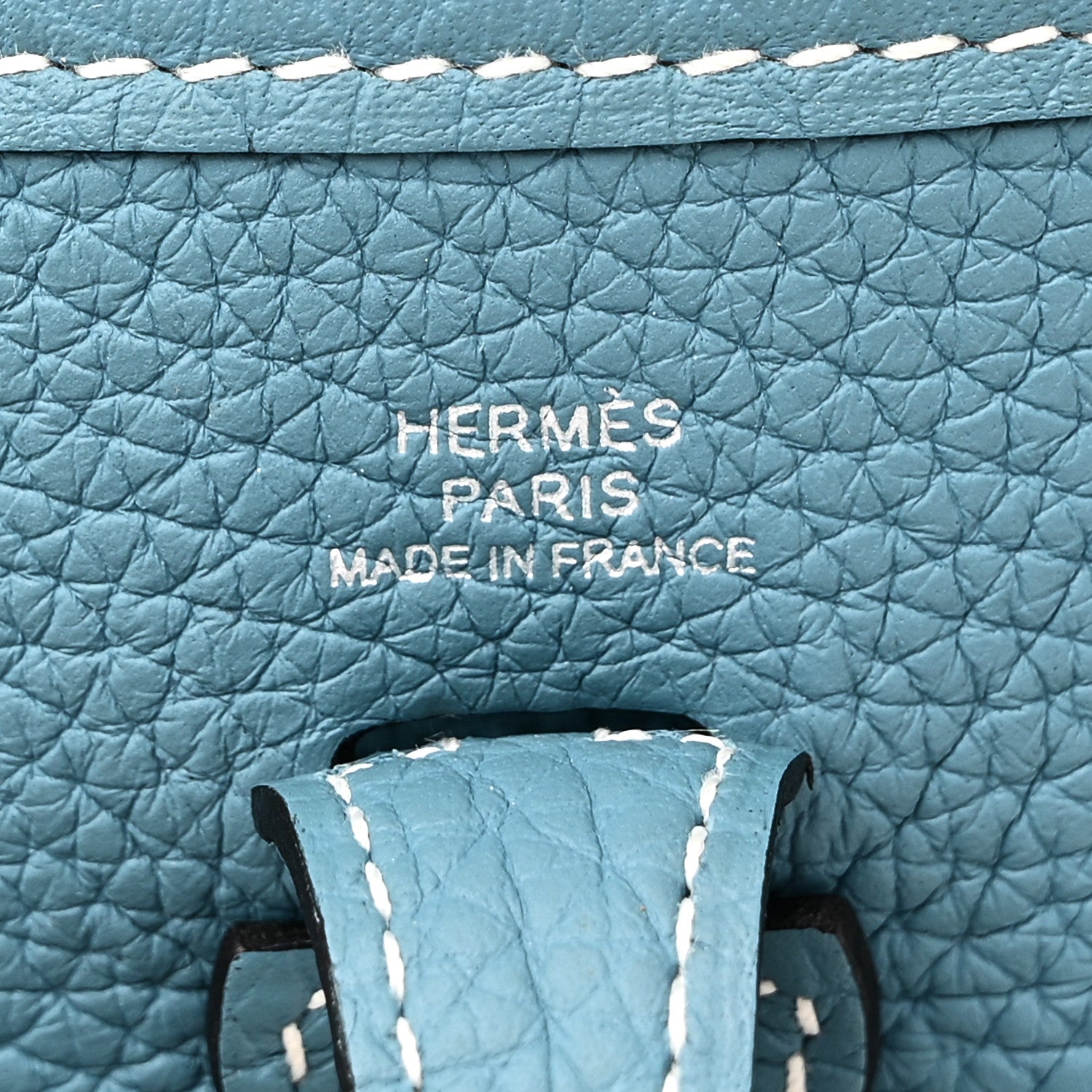 Hermes Taurillon Clemence Evelyne TPM New Blue Jean 6 of 11
