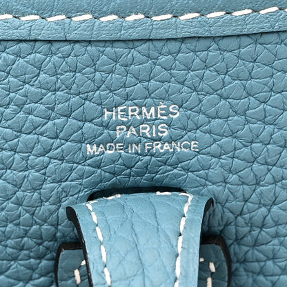 Hermes Taurillon Clemence Evelyne TPM New Blue Jean 6 of 11