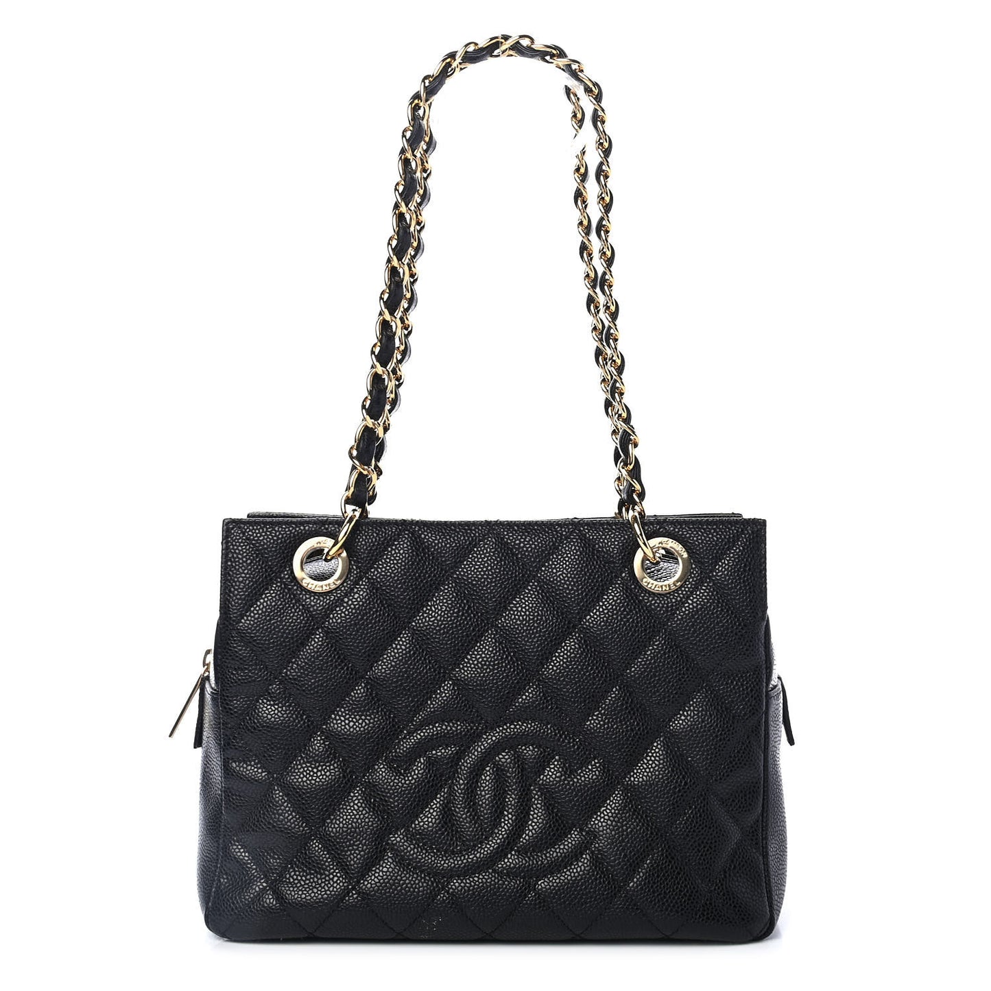 Caviar Quilted Petit Timeless Tote PTT Black