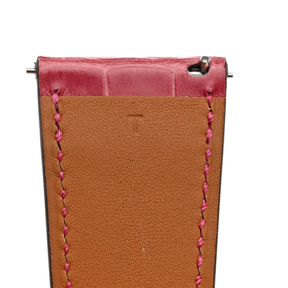 Hermes Matte Alligator Heure H Hour Watch 30mm Strap Fuchsia 4 of 7