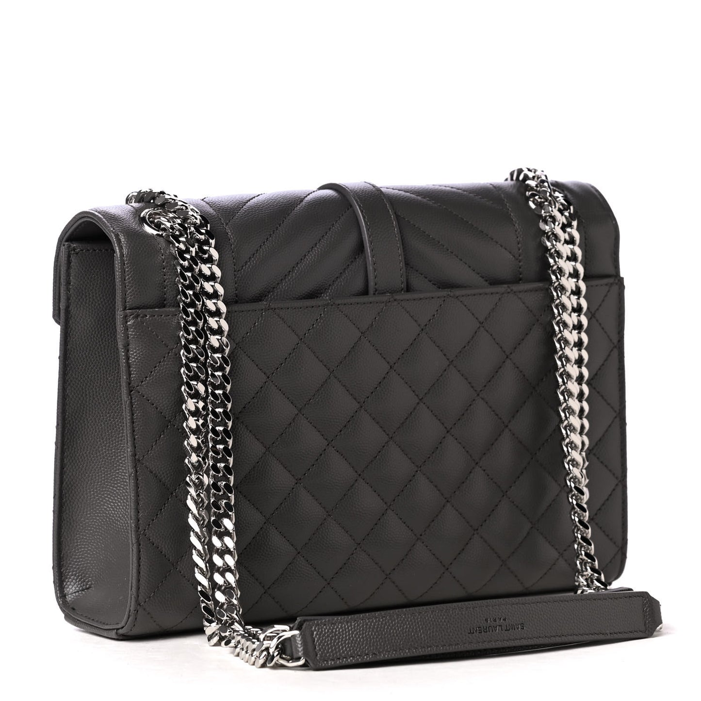 Grain De Poudre Textured Mixed Matelasse Medium Triquilt Monogram Satchel Earth