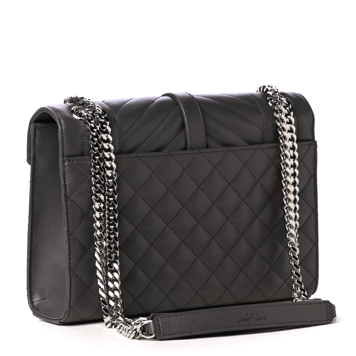 Saint Laurent Grain De Poudre Textured Mixed Matelasse Medium Triquilt Monogram Satchel Earth 2 of 4